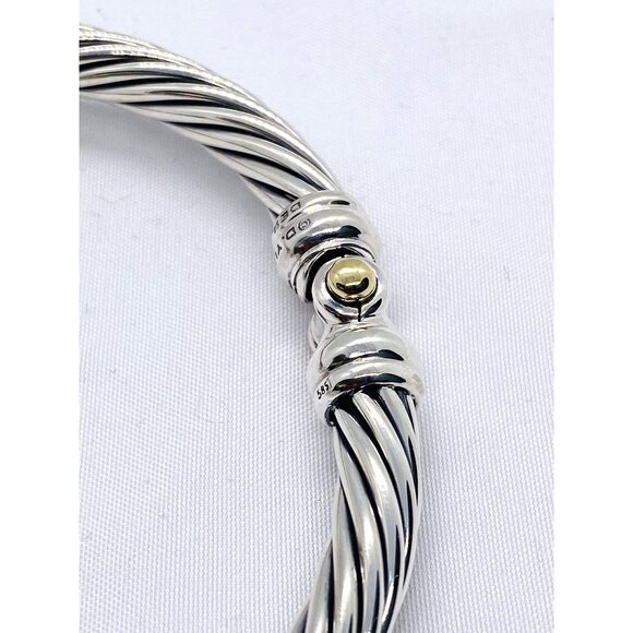 David Yurman Hinge Watch Case Bangle Bracelet 925 585 14k 8.5" - Picture 10 of 10